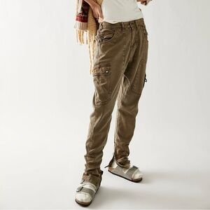 Free People Dark Olive Green Straight Leg Pants